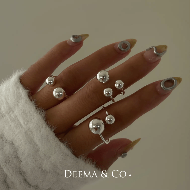 kura geo stack silver rings