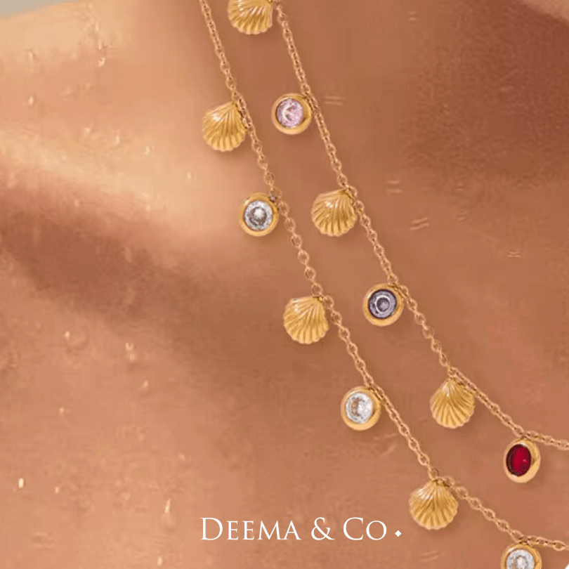 derya dainty charms necklace model