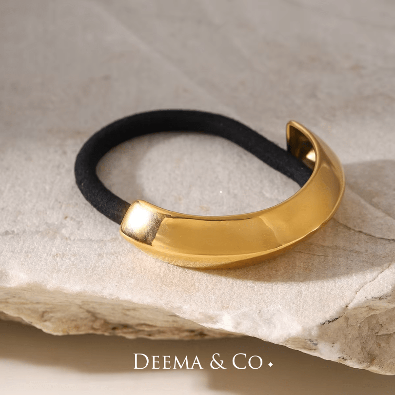 illois half shank mini hair tie gold