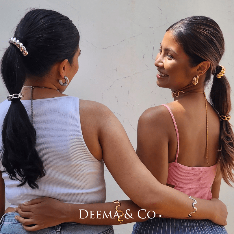 sadira croissant twirl hair tie models