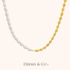 Dasha Oval Beaded and Natural Pearl Necklace
