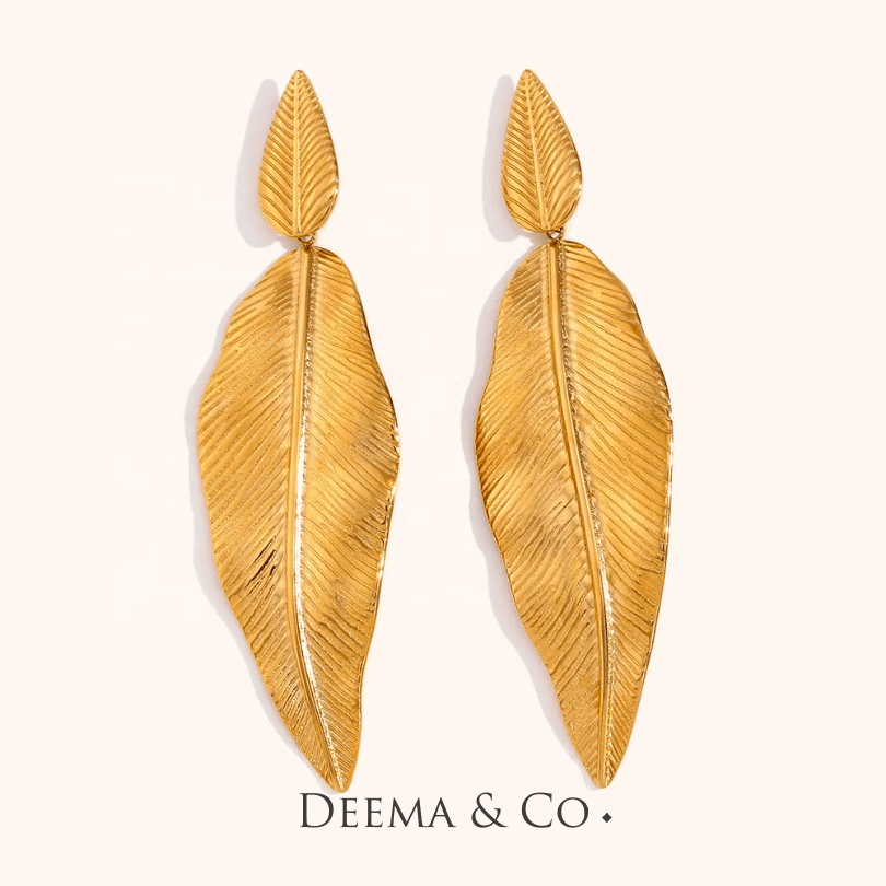 FOGLIA LEAF DROP STATEMENT EARRING - Main