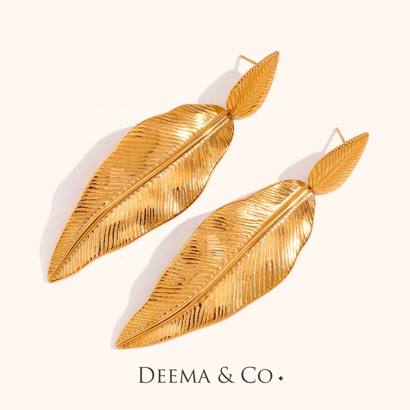FOGLIA LEAF DROP STATEMENT EARRING - Side