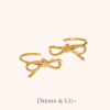 Gold Ribbon Statement Hoops